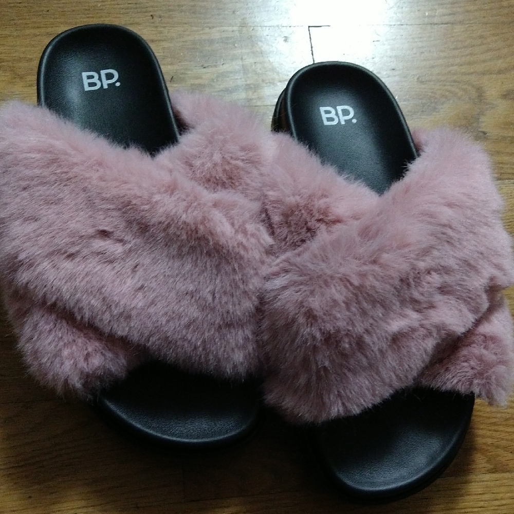 BP Women's Plush Pink Slippers